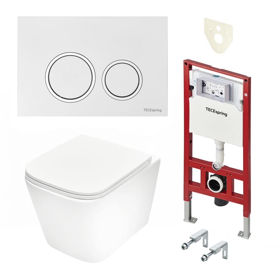 Изображение Комплект TECEspring Base, панель смывакруглыми кнопками унитаз модельK401101/03/04WCS