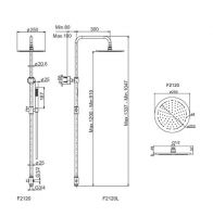 Душевая стойка с тропическим душем Fima - carlo frattini Wellness F2120 схема 2 Душевая стойка с тропическим душем Fima - carlo frattini Wellness F2120 схема 2