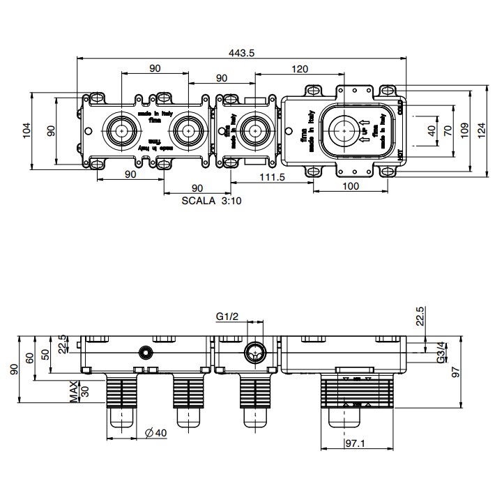 Изображение Fima Carlo Frattini для ванны/душа F2462/1M