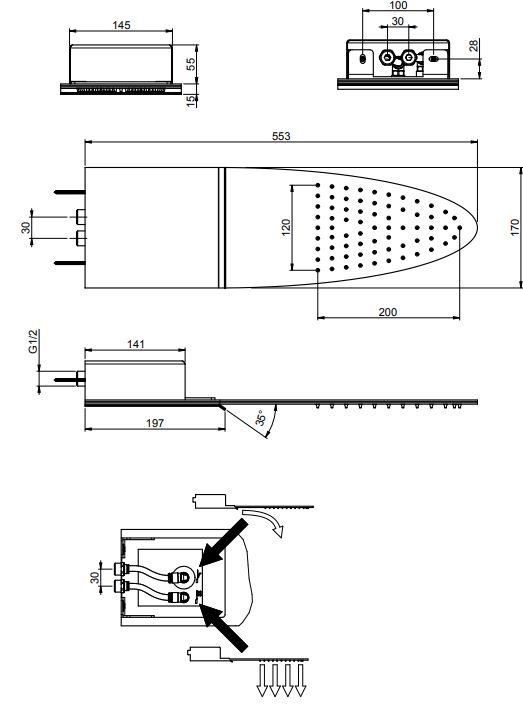 Тропический душ Fima - carlo frattini Wellness F2627 55х17