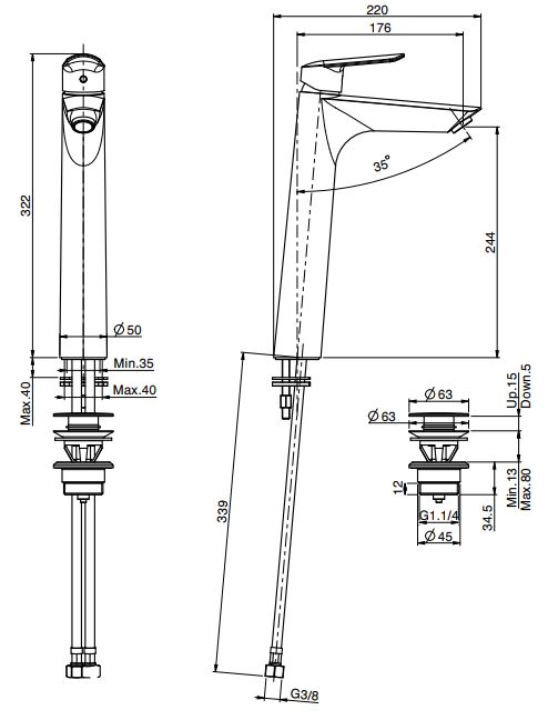 Изображение Fima carlo frattini Spot смеситель для раковины F3001/H