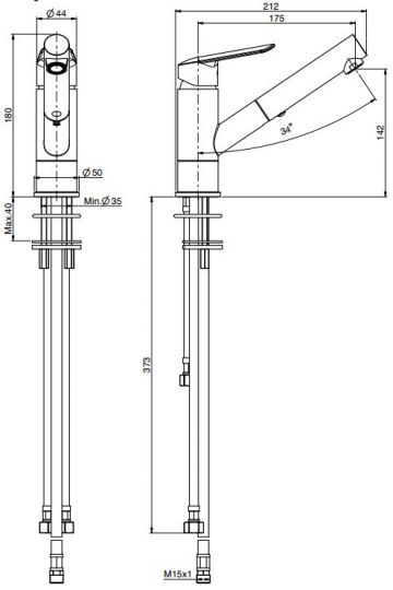 Fima carlo frattini Kitchen смеситель для кухни F3008 схема 2 Fima carlo frattini Kitchen смеситель для кухни F3008 схема 2