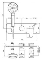 Смеситель с круглой ручной лейкой для душа Fima carlo frattini Spot F3019WX2 схема 2