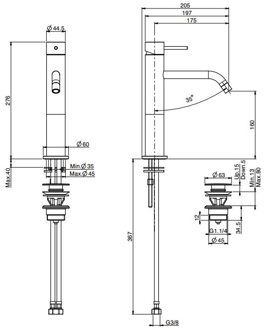 Fima carlo frattini Spillo up смеситель для раковины F3031L