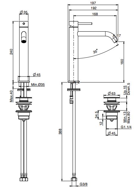 Изображение Fima carlo frattini Spillo up смеситель для раковины F3031LXS