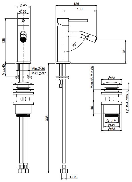 Изображение Fima carlo frattini Spillo steel смеситель для биде F3072INOX