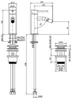 Fima carlo frattini Spillo steel смеситель для биде F3072INOX схема 2 Fima carlo frattini Spillo steel смеситель для биде F3072INOX схема 2