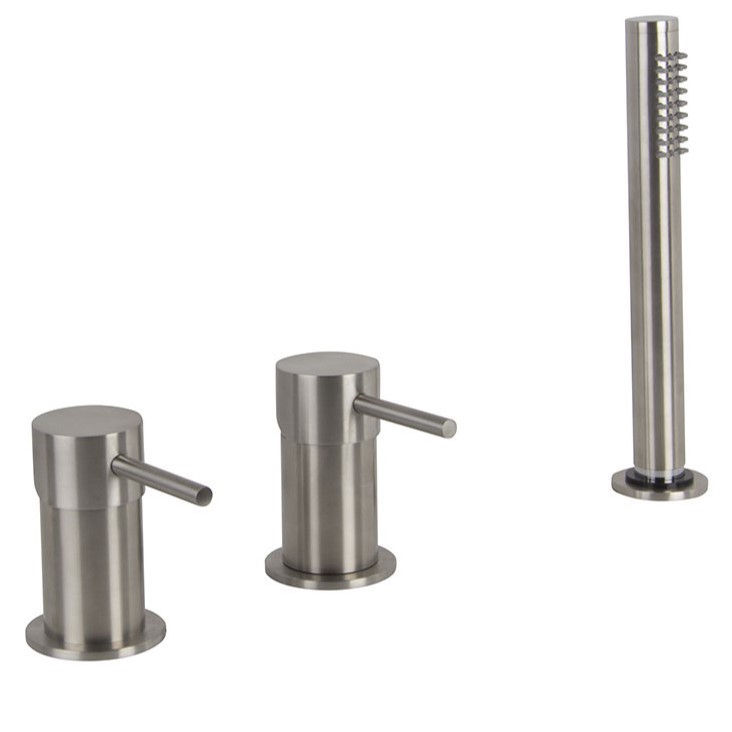 Смеситель для ванны и душа Fima carlo frattini Spillo steel F3074/1INOX цена от 108 099 ₽ Фото Смеситель для ванны и душа Fima carlo frattini Spillo steel F3074/1INOX