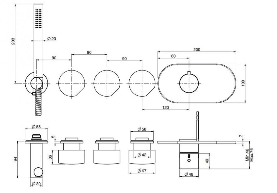 Изображение Fima carlo frattini So смеситель для ванны/душа F3178X3