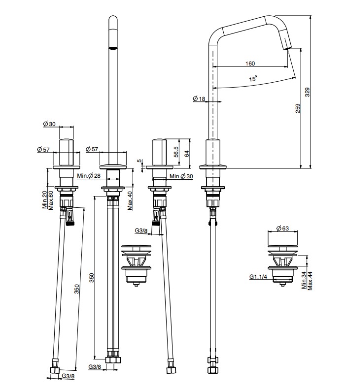 Изображение Fima carlo frattini So смеситель для раковины F3191D