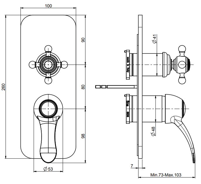 Fima carlo frattini Lamp/Bell смеситель для ванны/душа F3309X6