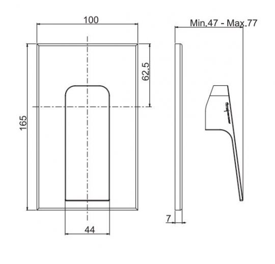 Прямоугольный смеситель в современном стиле Fima carlo frattini Fit F3383/1 для душа схема 2