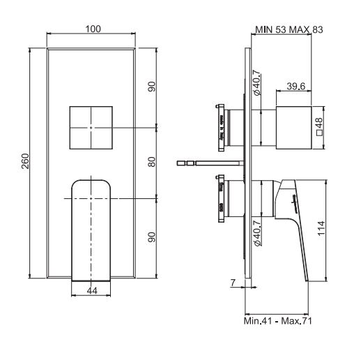 Встроенный смеситель с переключателем на 2/3 источника Fima carlo frattini Fit F3389X6 ФОТО