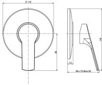 Fima carlo frattini Serie 4 внешняя часть смесителя для ванны/душа F3763/1 схема 2