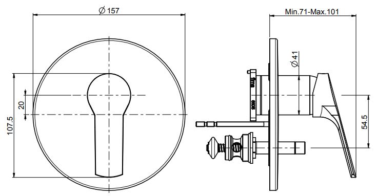 Fima carlo frattini Serie 4 смеситель для ванны/душа F3769X2 ФОТО
