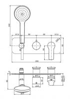 Встроенный смеситель для душа с душевым комплектом Fima carlo frattini Serie 4 F3789WX2 схема 2