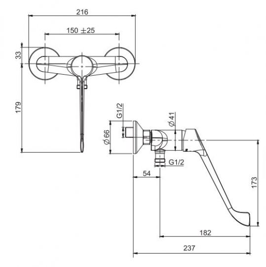 Смеситель хирургический для душа Fima carlo frattini Collettivita F3835/1LC схема 2