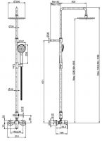 Fima - carlo frattini Serie 22 стойка душевая с тропическим душем F3835/2 схема 1 Fima - carlo frattini Serie 22 стойка душевая с тропическим душем F3835/2 схема 1