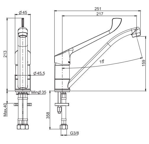 Изображение Кухонный смеситель с вращающимся изливом Fima carlo frattini Collettivita F3837/LC