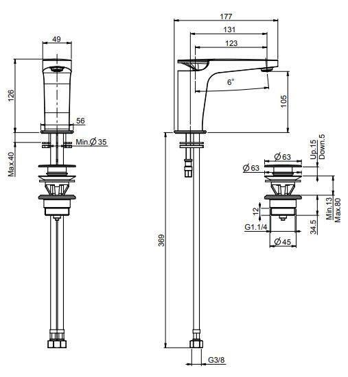 Fima carlo frattini Eclipse смеситель для раковины F3901