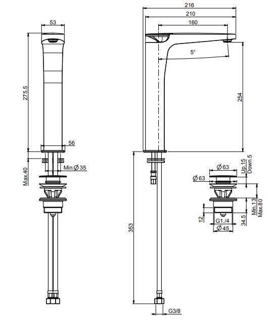 Fima carlo frattini Eclipse смеситель для раковины F3911