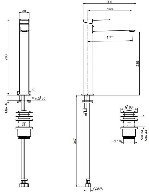 Fima carlo frattini Next смеситель для раковины F3941/HN