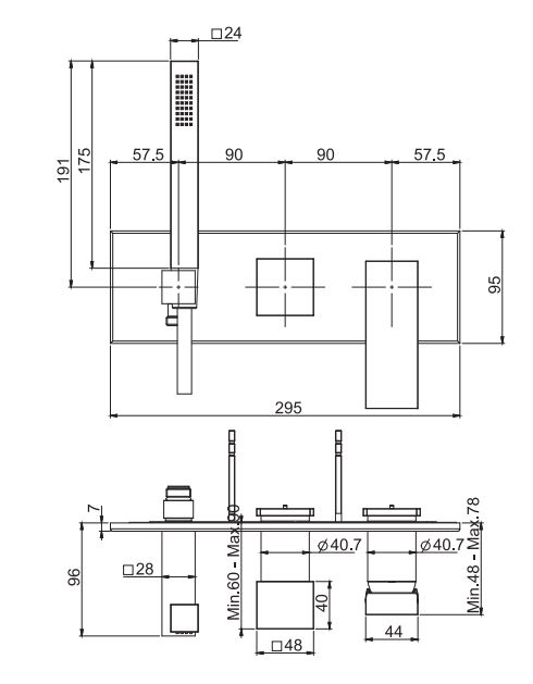 Изображение Смеситель для ванны c душем Fima carlo frattini Zeta F3989WX2