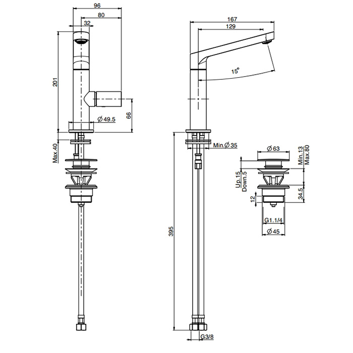 Однорычажный смеситель для раковины Fima carlo frattini Nomos go F4161 ФОТО