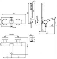 Смеситель для ванны и душа Fima carlo frattini Nomos go F4164 схема 2