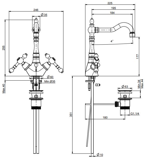 Изображение Fima carlo frattini Elizabeth/Epoque смеситель для раковины F5061
