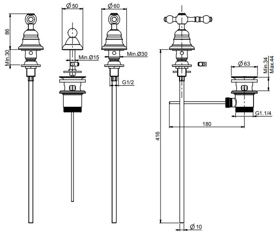 Изображение Fima carlo frattini Elizabeth/Epoque смеситель для биде F5072
