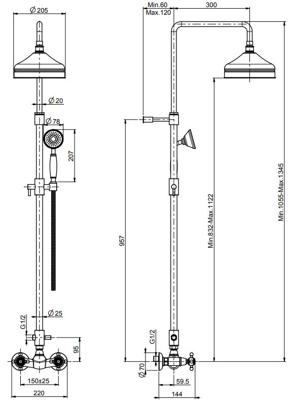 Изображение Fima - carlo frattini Elizabeth/Epoque стойка душевая с тропическим душем F5085/2