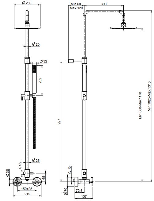 Изображение Fima - carlo frattini Maxima стойка душевая с тропическим душем F5305/2