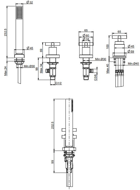 Изображение Fima carlo frattini Maxima смеситель для ванны/душа F5314/2
