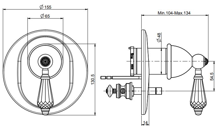 Fima carlo frattini Herend chic смеситель для ванны/душа F5409X2