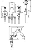 Смеситель для ванны и душа Fima carlo frattini Herend chic F5414C схема 1
