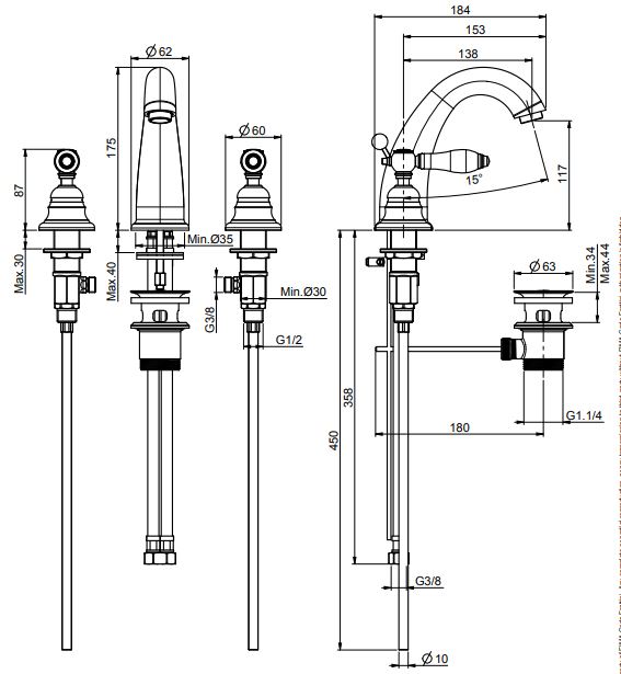 Fima carlo frattini Herend смеситель для раковины F5421 цена от 113 605 ₽ Фото Fima carlo frattini Herend смеситель для раковины F5421