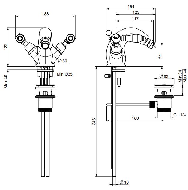 Изображение Fima carlo frattini Herend смеситель для биде F5432