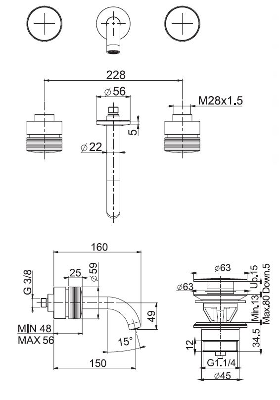 Изображение Fima carlo frattini Texture collection смеситель для раковины F5601/5