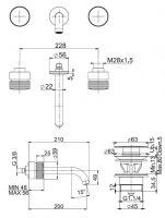 Fima carlo frattini Texture collection смеситель для раковины F5601L/5 схема 1 Fima carlo frattini Texture collection смеситель для раковины F5601L/5 схема 1