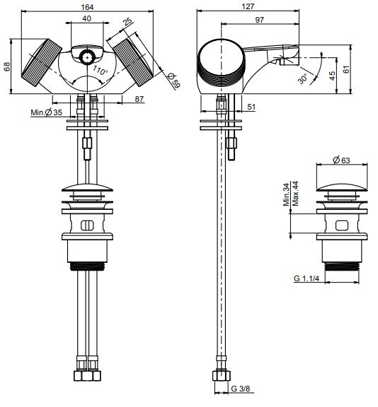 Fima carlo frattini Texture collection смеситель для биде F5602