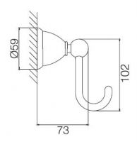 Fima - carlo frattini Style настенный крючок для ванной F6044/1 схема 2