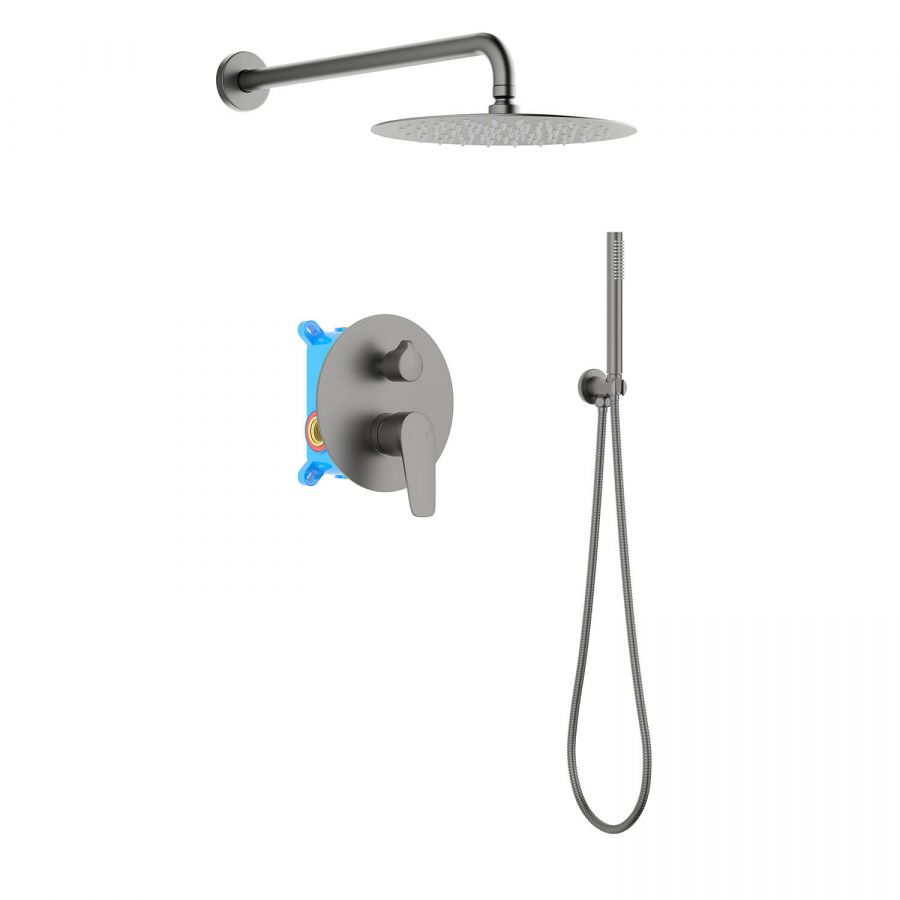 AQ1172BGM БЕТТА Set 3 в 1 душевой комплект, оружейная сталь