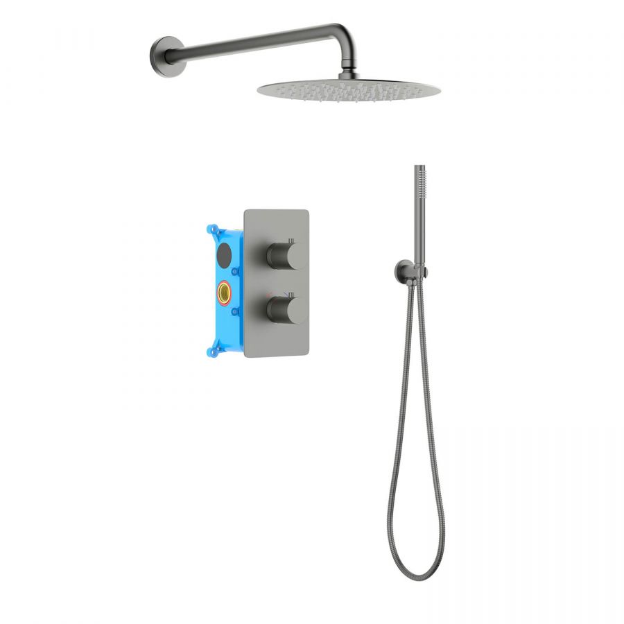 AQ1376BGM ЕВРОПА Set 3 в 1 душевой комплект, оружейная сталь