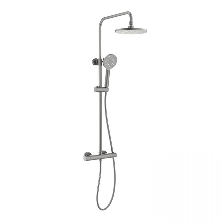 AQ2343BGM ЕВРОПА термостатическая душевая система (смеситель для душа) 220мм, оружейная сталь
