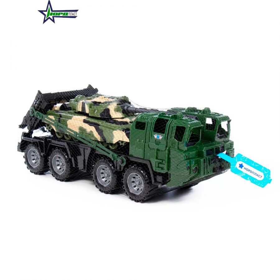 Военный тягач "Щит" с танком (камуфляж)