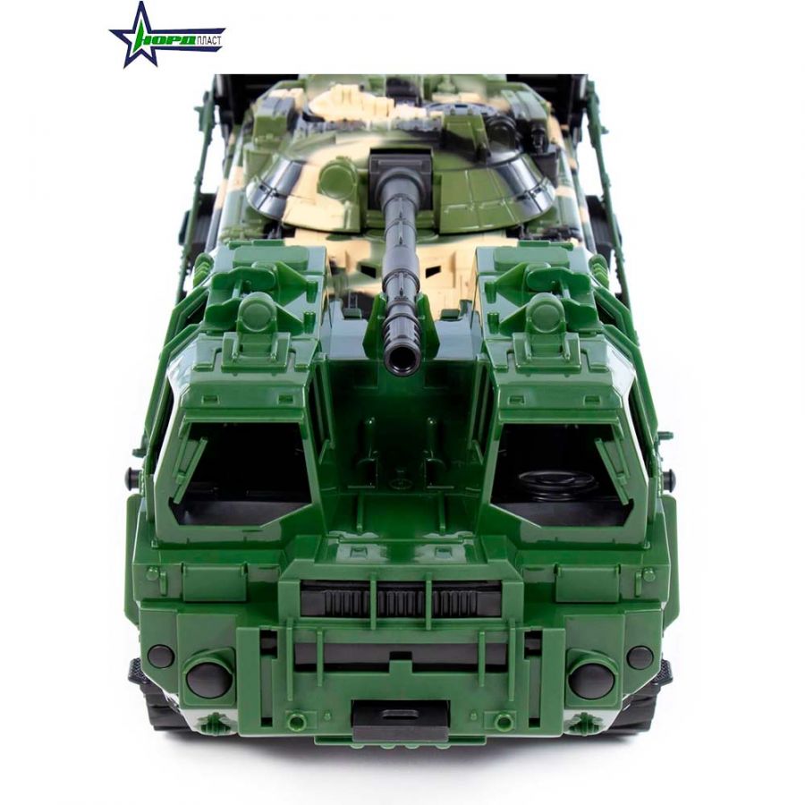 Военный тягач "Щит" с танком (камуфляж)