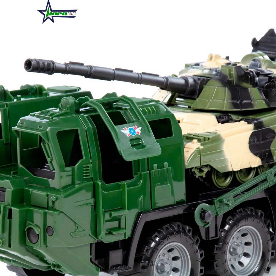 Военный тягач "Щит" с танком (камуфляж)