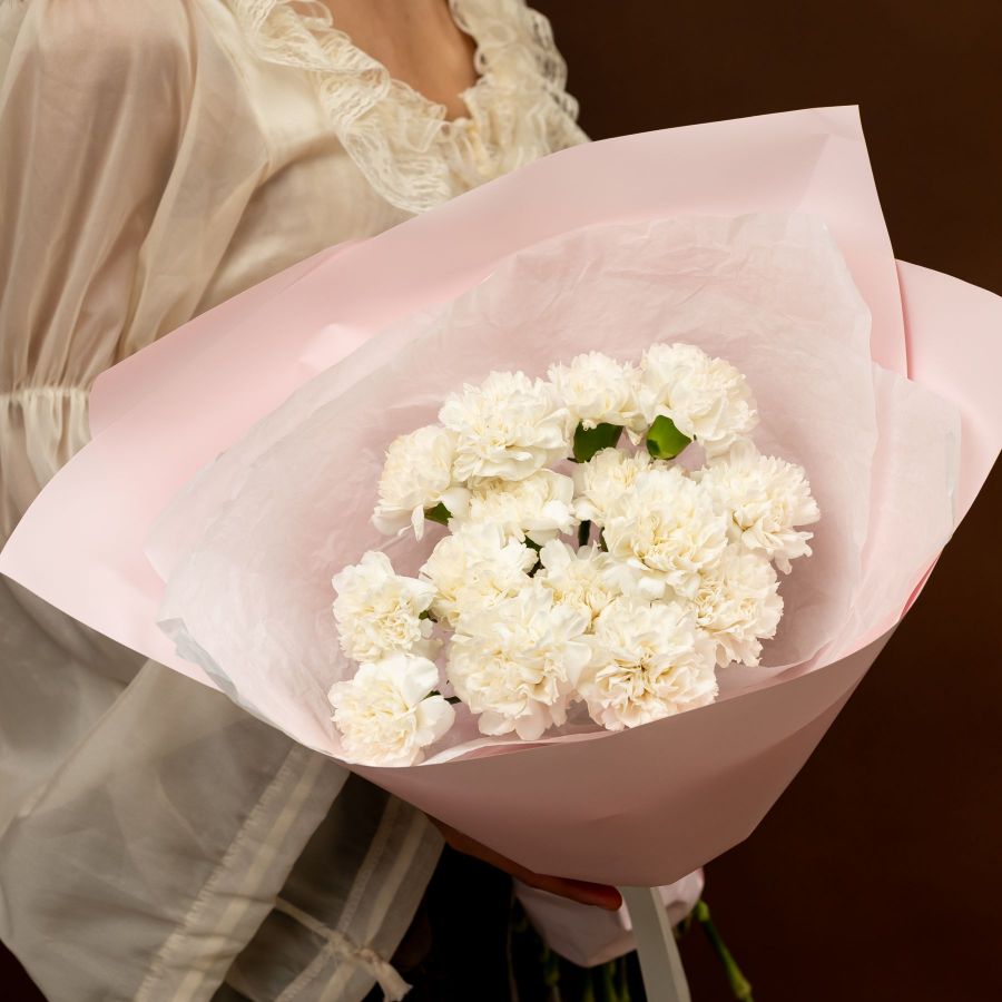 Букет из белых диантусов от 15шт