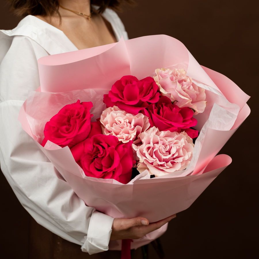 Букет из французких роз от 7 шт. 60 см.